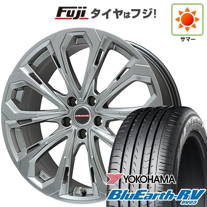 【パンク保証付き】【新品国産車用5穴114.3】 夏タイヤ ホイール4本セット 225/55R19 ヨコハマ ブルーアース RV-03 ビッグウエイ レイシーン プラバ5X(クロームハイパーシルバー) 8J 19インチ(送料無料)