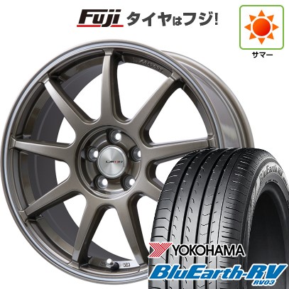 【パンク保証付き】【新品国産車用5穴100】 夏タイヤ ホイール4本セット 225/55R18 ヨコハマ ブルーアース RV-03 レアマイスター LMスポーツ LM-QR ブロンズ/ラインポリッシュ 7.5J 18インチ(送料無料)