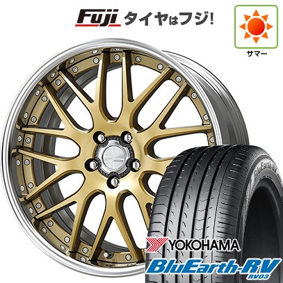 【パンク保証付き】【新品国産車用5穴114.3】 夏タイヤ ホイール4本セット 225/55R19 ヨコハマ ブルーアース RV-03 WORK ワーク ランベック LM1 8J 19インチ(送料無料)
