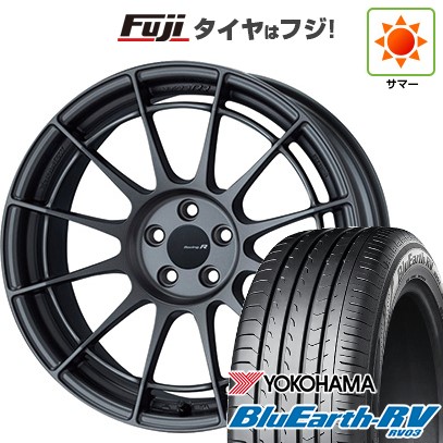 【パンク保証付き】【新品国産車用5穴114.3】 夏タイヤ ホイール4本セット 235/50R18 ヨコハマ ブルーアース RV-03 ENKEI エンケイ Racing Revolution NT03 RR 8J 18インチ(送料無料)