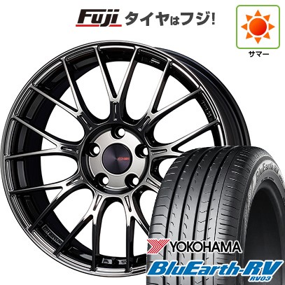【パンク保証付き】【新品国産車用5穴100】 夏タイヤ ホイール4本セット 225/55R18 ヨコハマ ブルーアース RV-03 ENKEI エンケイ PerformanceLine PFM1 フジオリジナルカラー 7.5J 18インチ(送料無料)|フジコーポレーション