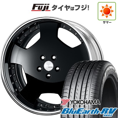 【パンク保証付き】【新品国産車用5穴114.3】 夏タイヤ ホイール4本セット 225/60R18 ヨコハマ ブルーアース RV-03 WORK ワーク ランベック LDZ 8J 18インチ(送料無料)
