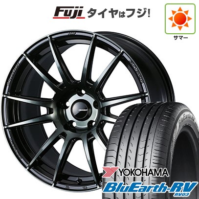 【パンク保証付き】【新品国産車用5穴114.3】 夏タイヤ ホイール4本セット 215/45R18 ヨコハマ ブルーアース RV-03 WEDS ウェッズスポーツ SA-62R 7.5J 18インチ(送料無料)