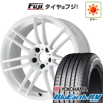 【パンク保証付き】【新品国産車用5穴114.3】 夏タイヤ ホイール4本セット 235/50R18 ヨコハマ ブルーアース RV-03 WORK ワーク エモーション ZR7 7.5J 18インチ(送料無料)