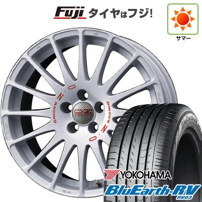 【パンク保証付き】【新品国産車用5穴114.3】 夏タイヤ ホイール4本セット 225/45R18 ヨコハマ ブルーアース RV-03 OZ スーパーツーリズモ WRC 8J 18インチ(送料無料)