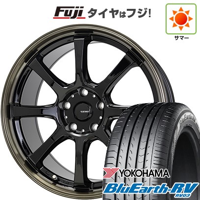 【パンク保証付き】【新品国産車用5穴114.3】 夏タイヤ ホイール4本セット 225/45R18 ヨコハマ ブルーアース RV-03 ホットスタッフ ジースピード P-08 7J 18インチ(送料無料)