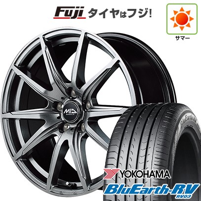 【パンク保証付き】【新品国産車用5穴114.3】 夏タイヤ ホイール4本セット 215/60R17 ヨコハマ ブルーアース RV-03 MID WHEELS SLS 7J 17インチ(送料無料)
