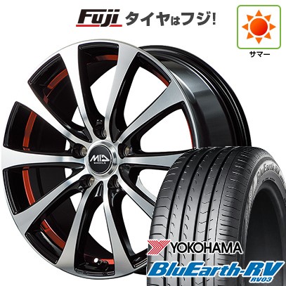 【パンク保証付き】【新品国産車用5穴114.3】 夏タイヤ ホイール4本セット 205/50R17 ヨコハマ ブルーアース RV-03 MID WHEELS RX-01 7J 17インチ(送料無料)