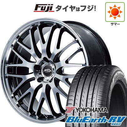 【パンク保証付き】【新品国産車用5穴114.3】 夏タイヤ ホイール4本セット 225/65R17 ヨコハマ ブルーアース RV-03 MID WHEELS エグゼ10 Vセレクション 7J 17インチ(送料無料)
