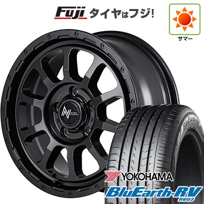 【パンク保証付き】【新品国産車用5穴114.3】 夏タイヤ ホイール4本セット 215/65R16 ヨコハマ ブルーアース RV-03 MID WHEELS NITRO POWER M10 パーシングS バレルブラックエディション 7J 16インチ(送料無料)