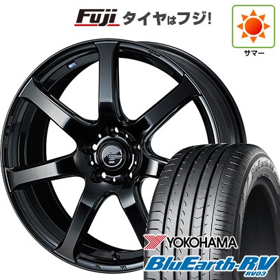 【パンク保証付き】【新品国産車用5穴100】 夏タイヤ ホイール4本セット 225/60R17 ヨコハマ ブルーアース RV-03 WEDS ウェッズ レオニス NAVIA 07 7J 17インチ(送料無料)