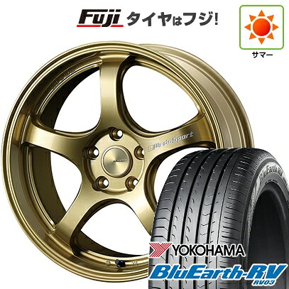 【パンク保証付き】【新品国産車用5穴114.3】 夏タイヤ ホイール4本セット 225/55R18 ヨコハマ ブルーアース RV-03 WEDS ウェッズ ウェッズスポーツ RN-05M 7.5J 18インチ(送料無料)