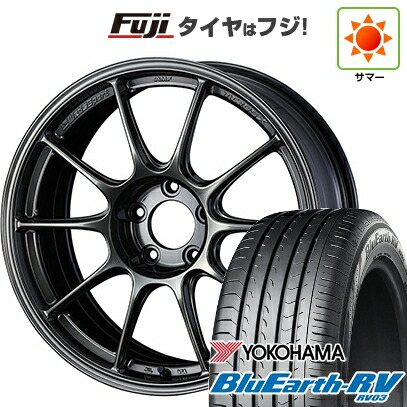 【パンク保証付き】【新品国産車用5穴114.3】 夏タイヤ ホイール4本セット 225/60R18 ヨコハマ ブルーアース RV-03 WEDS ウェッズ ウェッズスポーツ TC-105X 8J 18インチ(送料無料)