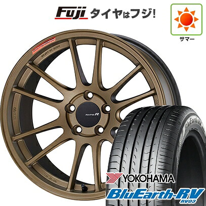 【パンク保証付き】【新品国産車用5穴114.3】 夏タイヤ ホイール4本セット 225/60R18 ヨコハマ ブルーアース RV-03 ENKEI エンケイ Racing Revolution GTC01 RR チタニウムゴールド 8J 18インチ(送料無料) 140,200円