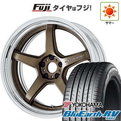 【パンク保証付き】【新品国産車用5穴114.3】 夏タイヤ ホイール4本セット 245/40R20 ヨコハマ ブルーアース RV-03 WORK ワーク エモーション T5R 2P 8.5J 20インチ(送料無料)