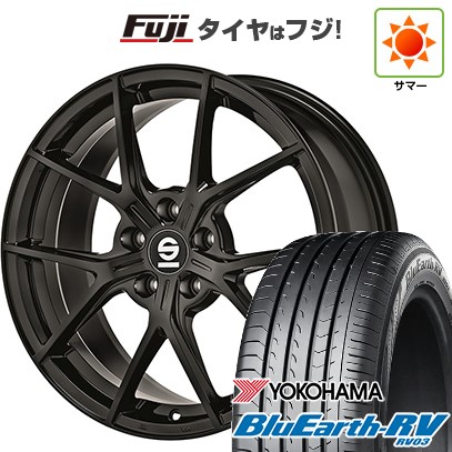 【パンク保証付き】【新品国産車用5穴114.3】 夏タイヤ ホイール4本セット 235/50R18 ヨコハマ ブルーアース RV-03 OZ SPARCO ポディオ 8J 18インチ(送料無料)