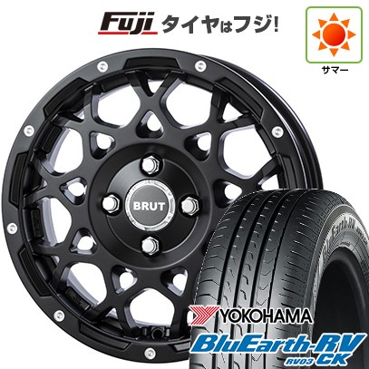 【パンク保証付き】【新品国産車用4穴100】 夏タイヤ ホイール4本セット 165/70R14 ヨコハマ ブルーアース RV-03CK トライスター BRUT BR-55 5J 14インチ(送料無料)