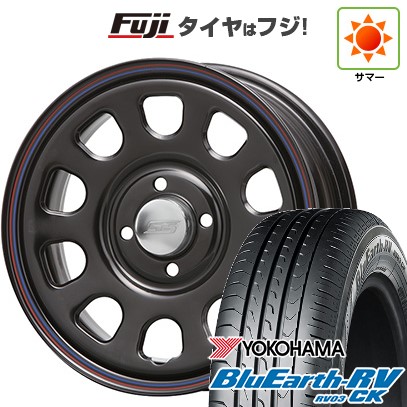 【パンク保証付き】【新品 軽自動車】エブリイワゴン 夏タイヤ ホイール4本セット 165/60R14 ヨコハマ ブルーアース RV-03CK MLJ デイトナSS 5J 14インチ(送料無料)