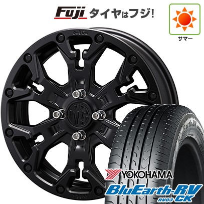 【パンク保証付き】【新品 軽自動車】ハスラー 夏タイヤ ホイール4本セット 165/65R14 ヨコハマ ブルーアース RV-03CK クリムソン マーテルギア(MG) ゴーレム Jr 4.5J 14インチ(送料無料)｜フジコーポレーション