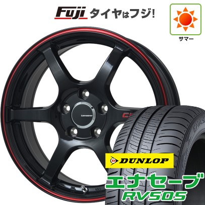 【新品国産車用5穴114.3】 夏タイヤ ホイール4本セット 225/60R17 ダンロップ エナセーブ RV505 レアマイスター CS-V6(グロスブラック/レッドライン) 7J 17インチ(送料無料)