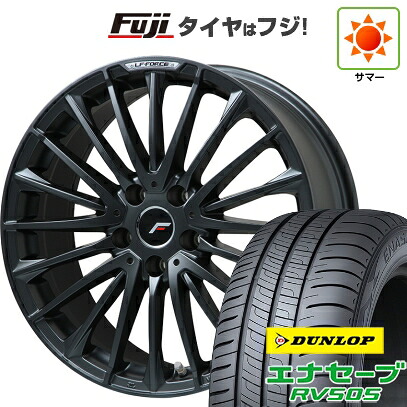 【新品国産車用5穴114.3】 夏タイヤ ホイール4本セット 235/50R18 ダンロップ エナセーブ RV505 レアマイスター LF-FORCE マットブラック(平座ナット) 7.5J 18インチ(送料無料)