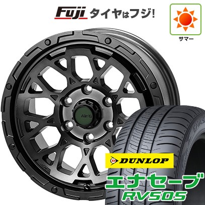 【新品国産車用5穴114.3】 夏タイヤ ホイール4本セット 215/65R16 ダンロップ エナセーブ RV505 フォーバイフォーエンジニア エアージー ロックス ゴーストエディション 7J 16インチ(送料無料)