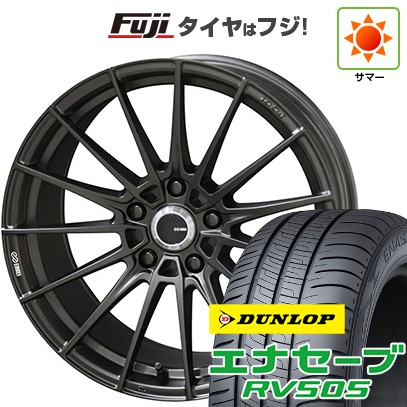 【新品国産車用5穴100】 夏タイヤ ホイール4本セット 225/55R18 ダンロップ エナセーブ RV505 ENKEI エンケイ TUNING FC01 7J 18インチ(送料無料)