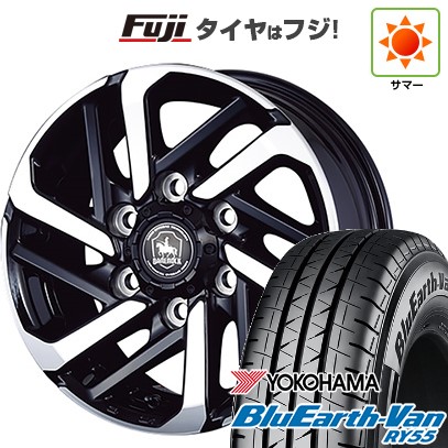 【新品】ハイエース200系 夏タイヤ ホイール4本セット 195/80R15 107/105N ヨコハマ ブルーアース Van RY55 コーセイ ベアロック ノーヴァ 6J 15インチ(送料無料)