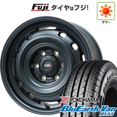 【新品】ハイエース200系 夏タイヤ ホイール4本セット 195/80R15 107/105N ヨコハマ ブルーアース Van RY55 レアマイスター LMG OFF-STYLE 2 (マットブラック) 6J 15インチ(送料無料)