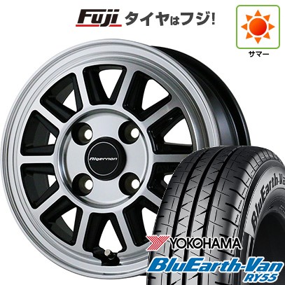 【新品 軽自動車】軽トラ 軽バン 夏タイヤ ホイール4本セット 145/80R12 80/78N ヨコハマ ブルーアース Van RY55 アルジェノン フェニーチェ RX-4 4J 12インチ(送料無料)