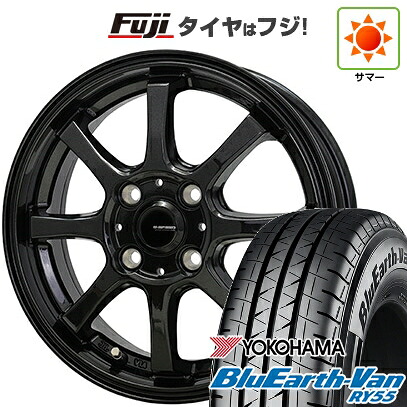 【新品 軽自動車】軽トラ 軽バン 夏タイヤ ホイール4本セット 145/80R12 80/78N ヨコハマ ブルーアース Van RY55 ホットスタッフ ジースピード G-08 4J 12インチ(送料無料)