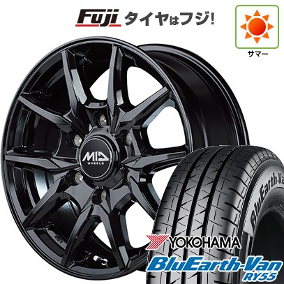 【新品】ハイエース200系 夏タイヤ ホイール4本セット 195/80R15 107/105N ヨコハマ ブルーアース Van RY55 MID WHEELS KG-25 6J 15インチ(送料無料)
