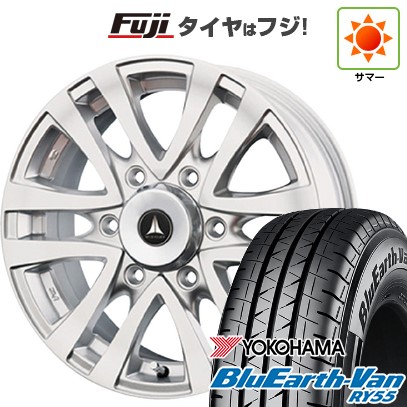 【新品】ハイエース200系 夏タイヤ ホイール4本セット 195/80R15 107/105N ヨコハマ ブルーアース Van RY55 テクノピア マッドクリフ 6J 15インチ(送料無料)|フジコーポレーション