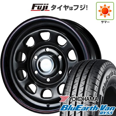 【新品】ハイエース200系 夏タイヤ ホイール4本セット 195/80R15 107/105N ヨコハマ ブルーアース Van RY55 MLJ デイトナSS 6.5J 15インチ(送料無料)