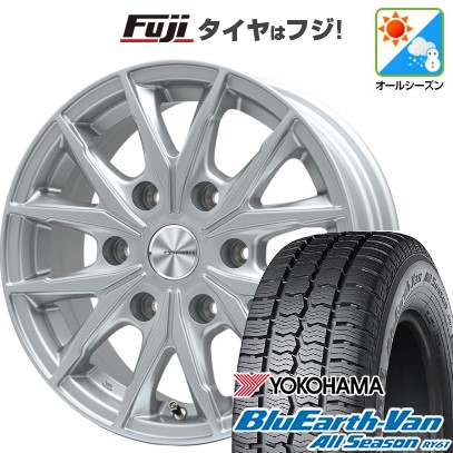 【新品】キャラバン オールシーズンタイヤ ホイール4本セット 195/80R15 107/105N ヨコハマ ブルーアース Van RY61 オールシーズン プレミックス HC2x6(シルバー) 6J 15インチ(送料無料)｜フジコーポレーション