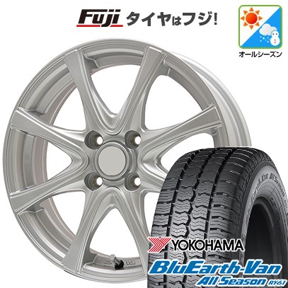 【新品】プロボックス/サクシード(160系) オールシーズンタイヤ ホイール4本セット 155/80R14 88/86N ヨコハマ ブルーアース Van RY61 オールシーズン エルベ エステローザ FSV シルバー 5J 14インチ(送料無料)