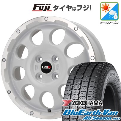 【新品 軽自動車】軽トラ 軽バン オールシーズンタイヤ ホイール4本セット 145/80R12 80/78N ヨコハマ ブルーアース Van RY61 オールシーズン レアマイスター LMG CS-9 ホワイトリムポリッシュ 4J 12インチ(送料無料)