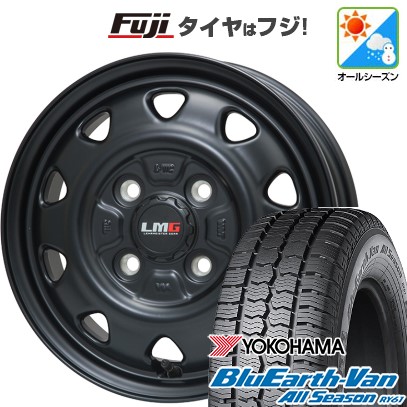 【新品 軽自動車】軽トラ 軽バン※アクティトラックは装着不可 オールシーズンタイヤ ホイール4本セット 145/80R12 80/78N ヨコハマ ブルーアース Van RY61 オールシーズン レアマイスター LMG OFF-STYLE(マットブラック) 3.5J 12インチ(送料無料)