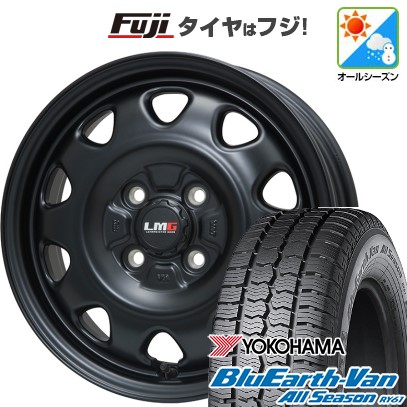 【新品】プロボックス/サクシード(160系) オールシーズンタイヤ ホイール4本セット 155/80R14 88/86N ヨコハマ ブルーアース Van RY61 オールシーズン レアマイスター LMG OFF-STYLE(マットブラック) 5J 14インチ(送料無料)