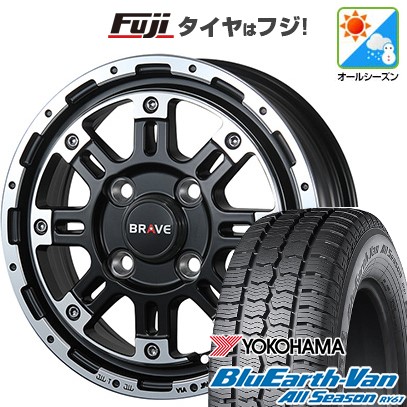 【新品 軽自動車】軽トラ 軽バン オールシーズンタイヤ ホイール4本セット 145/80R12 80/78N ヨコハマ ブルーアース Van RY61 オールシーズン ブレスト バーンズテック ブレイブストリーム 4J 12インチ(送料無料)