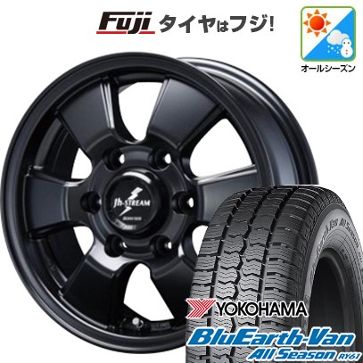 【新品】キャラバン オールシーズンタイヤ ホイール4本セット 195/80R15 107/105N ヨコハマ ブルーアース Van RY61 オールシーズン ブレスト バーンズテック JHストリーム 6J 15インチ(送料無料)