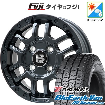 【新品 軽自動車】軽トラ 軽バン オールシーズンタイヤ ホイール4本セット 145/80R12 80/78N ヨコハマ ブルーアース Van RY61 オールシーズン ビッグウエイ B-LUGNAS FRD(マットブラック) 4J 12インチ(送料無料) 44,070円