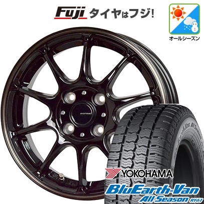 【新品 軽自動車】軽トラ 軽バン オールシーズンタイヤ ホイール4本セット 145/80R12 80/78N ヨコハマ ブルーアース Van RY61 オールシーズン ホットスタッフ ジースピード P-07 4J 12インチ(送料無料)