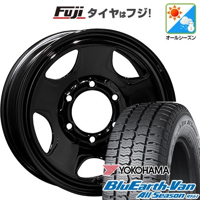 【新品】ハイエース200系 オールシーズンタイヤ ホイール4本セット 195/80R15 107/105N ヨコハマ ブルーアース Van RY61 オールシーズン トピー スチールホイル S54A 6J 15インチ(送料無料)