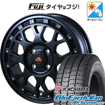 【新品 軽自動車】軽トラ 軽バン オールシーズンタイヤ ホイール4本セット 145/80R12 80/78N ヨコハマ ブルーアース Van RY61 オールシーズン アルジェノン フェニーチェ クロスXC8 4J 12インチ(送料無料)