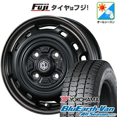 【新品 軽自動車】軽トラ 軽バン オールシーズンタイヤ ホイール4本セット 145/80R12 80/78N ヨコハマ ブルーアース Van RY61 オールシーズン シーエルリンク UNIONRIM TX 3.5J 12インチ(送料無料)