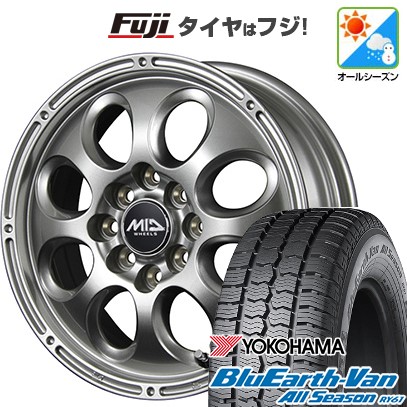 【新品】プロボックス/サクシード(160系) オールシーズンタイヤ ホイール4本セット 155/80R14 88/86N ヨコハマ ブルーアース Van RY61 オールシーズン MID WHEELS ガイア ブリッグ バネット プロボックス専用 5J 14インチ(送料無料)