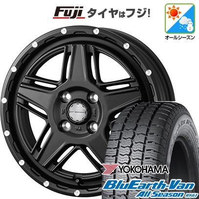 【新品 軽自動車】軽トラ 軽バン オールシーズンタイヤ ホイール4本セット 145/80R12 80/78N ヨコハマ ブルーアース Van RY61 オールシーズン WEDS ウェッズアドベンチャー マッドヴァンス 07 4J 12インチ(送料無料)