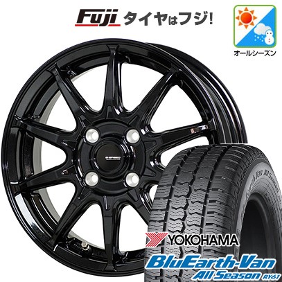 【新品 軽自動車】軽トラ 軽バン オールシーズンタイヤ ホイール4本セット 145/80R12 80/78N ヨコハマ ブルーアース Van RY61 オールシーズン ホットスタッフ ジースピード G-05 3.5J 12インチ(送料無料)