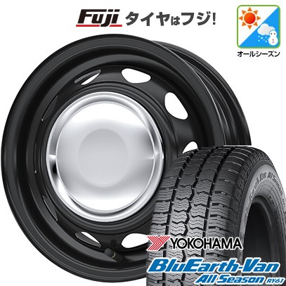 【新品 軽自動車】軽トラ 軽バン オールシーズンタイヤ ホイール4本セット 145/80R12 80/78N ヨコハマ ブルーアース Van RY61 オールシーズン WEDS ウェッズ スチールホイル ネオキャロ 3.5J 12インチ(送料無料)